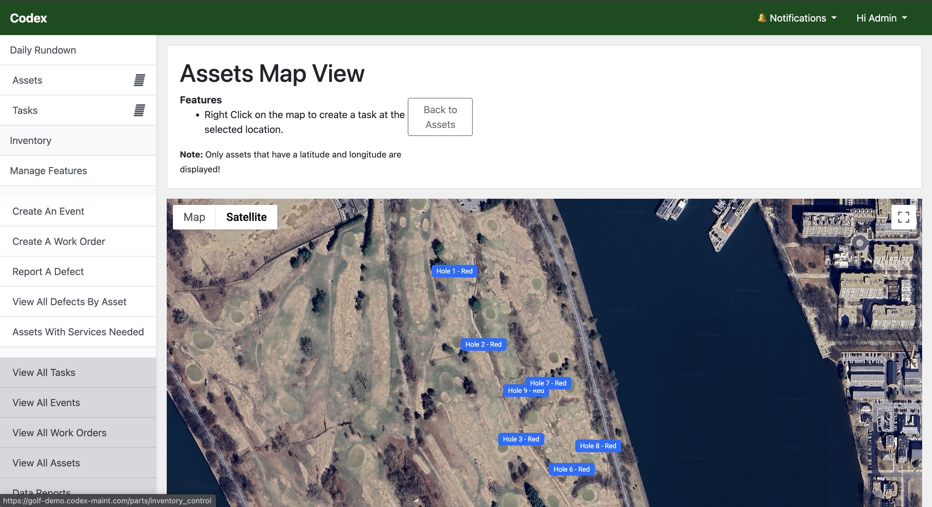 Golf Course Map Example